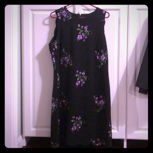 Black dress with purple floral embrodiery 16